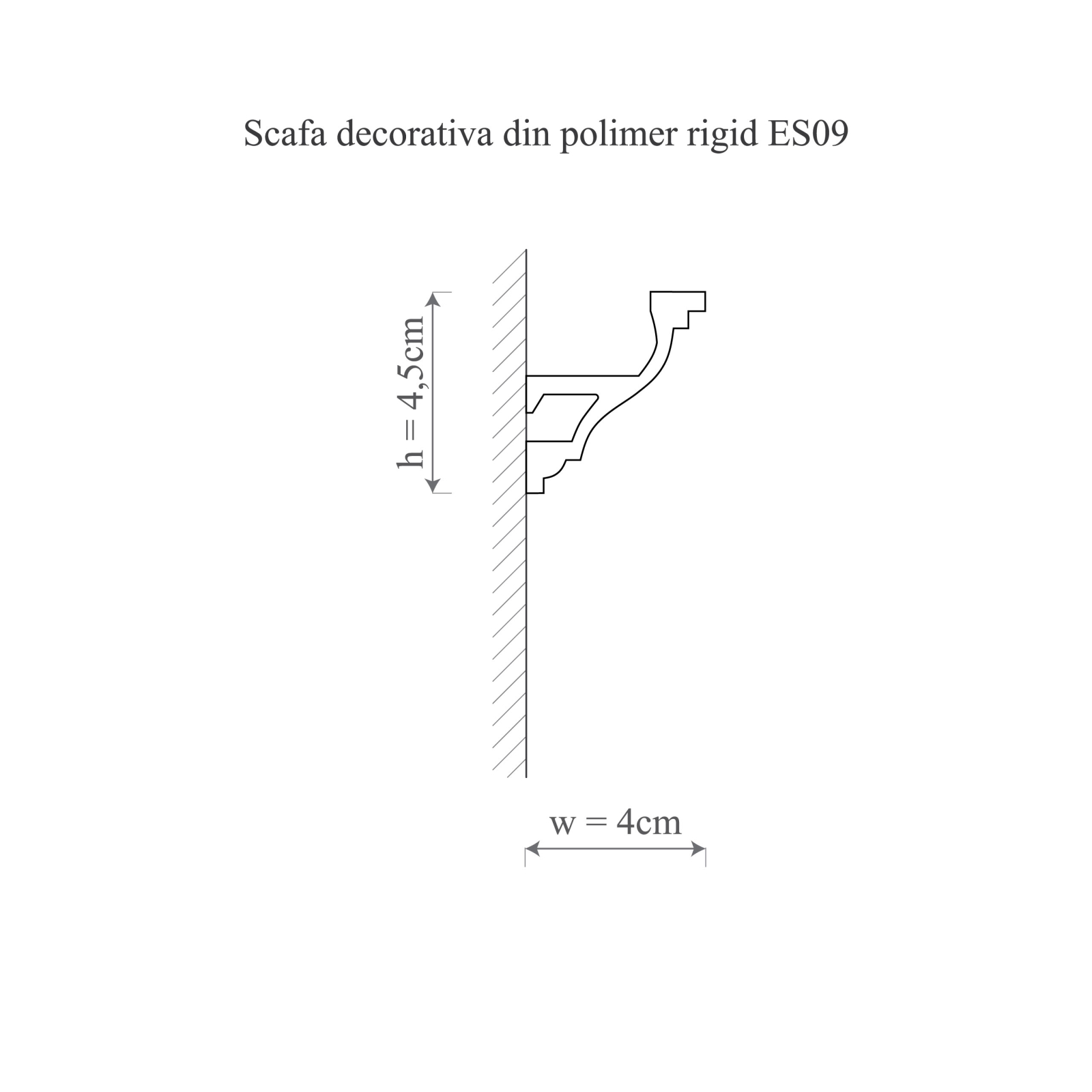 Scafa decorativa din polimer rigid ES9 - 4.5x4x200 cm