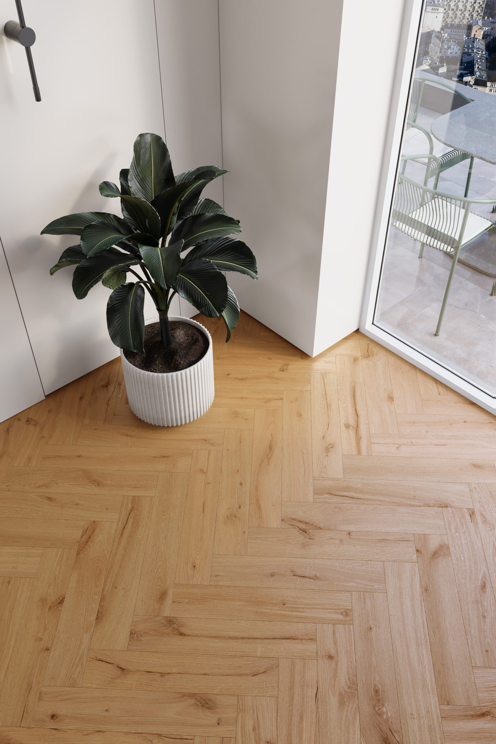 Parchet vinil SPC Stejar Ginger Herringbone