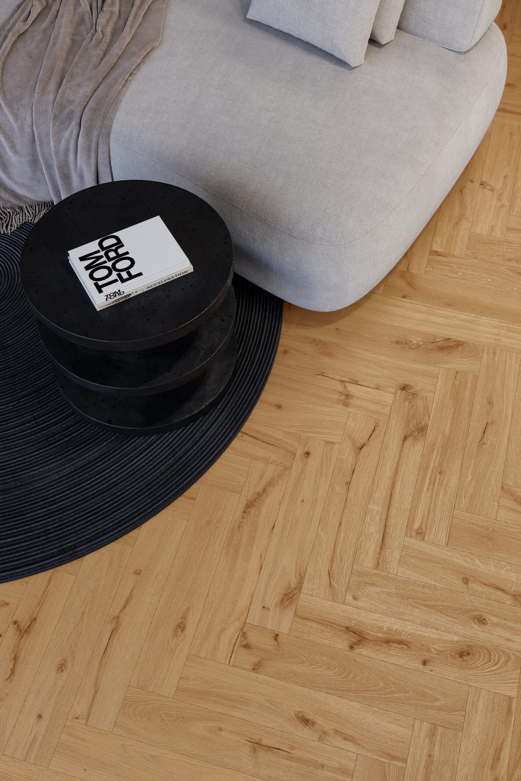 Parchet vinil SPC Stejar Ginger Herringbone