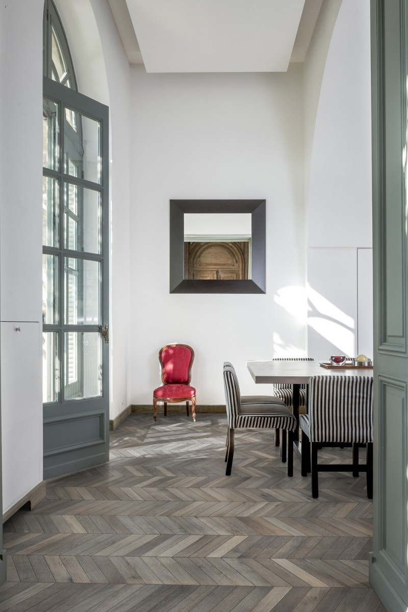 Parchet triplustratificat Stejar Chevron Grey