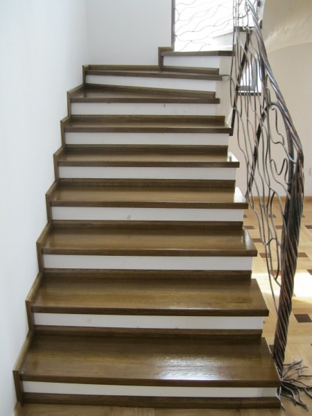 Scara din stejar cu fier forjat