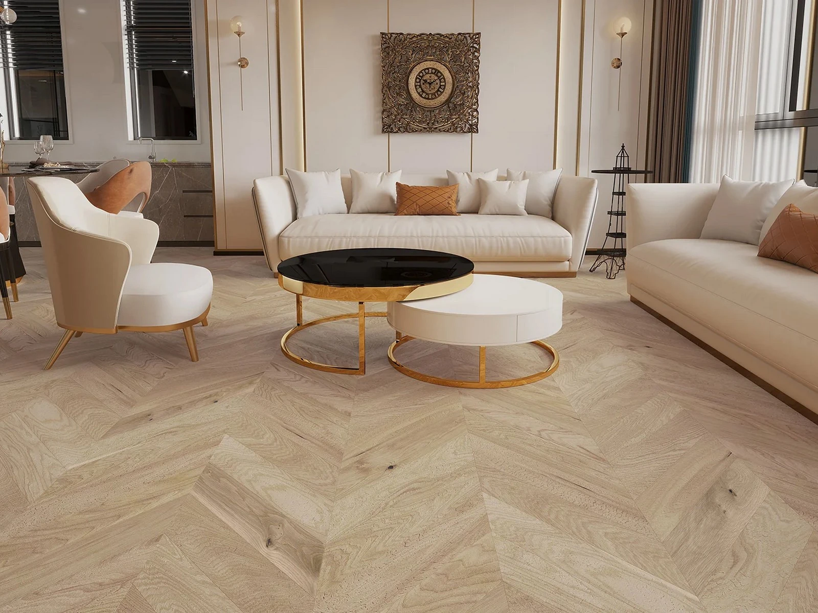 Parchet triplustratificat Chevron Stejar Balos
