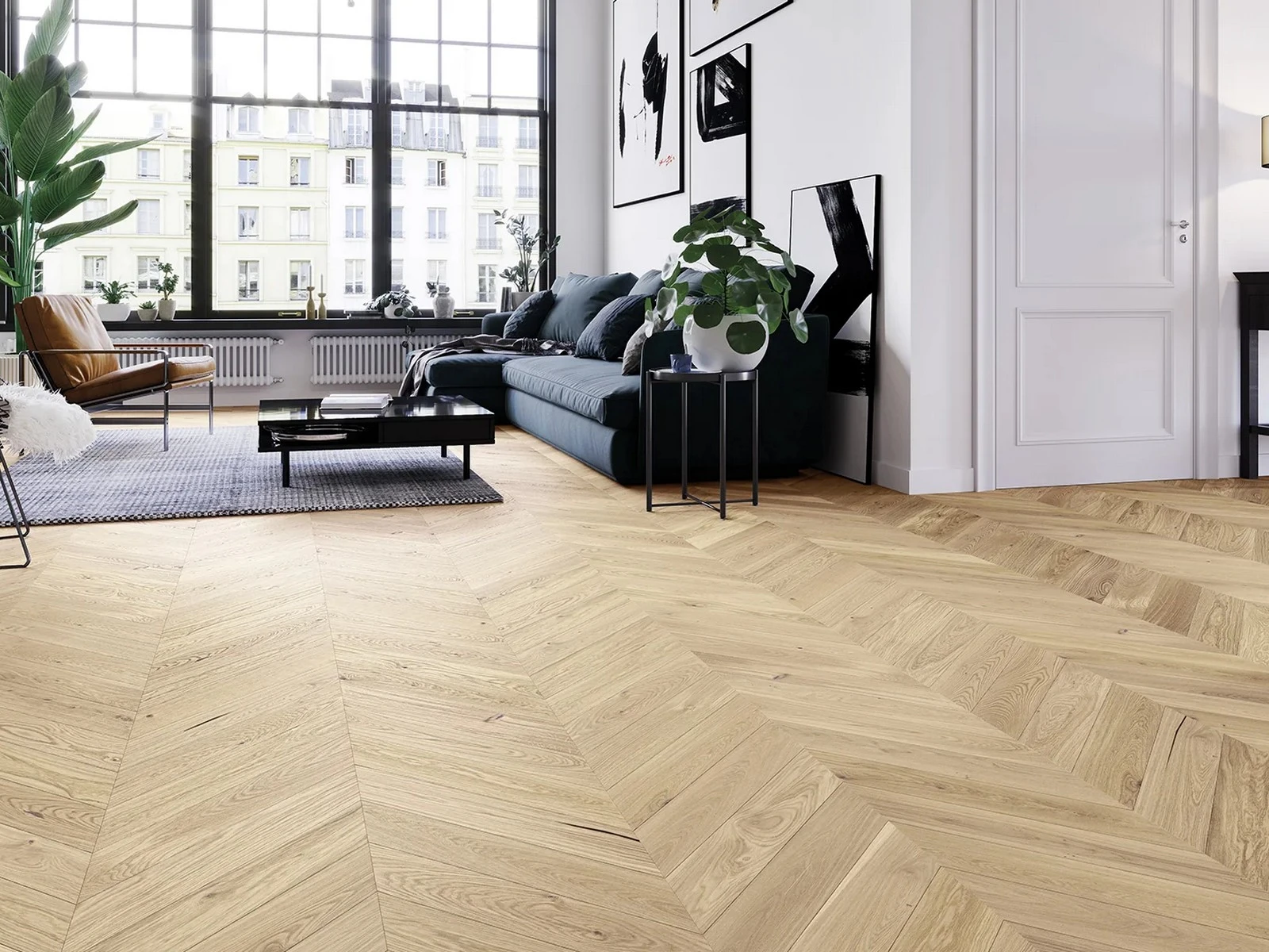 Parchet triplustratificat Chevron Stejar Salt