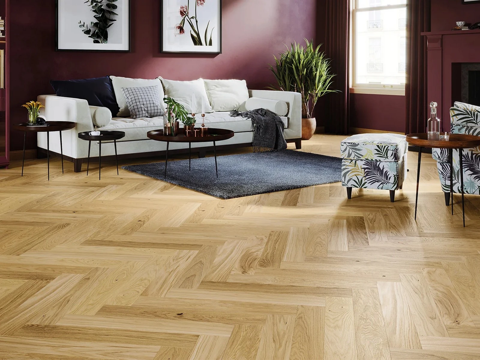 Parchet triplustratificat Herringbone Stejar Bright 110