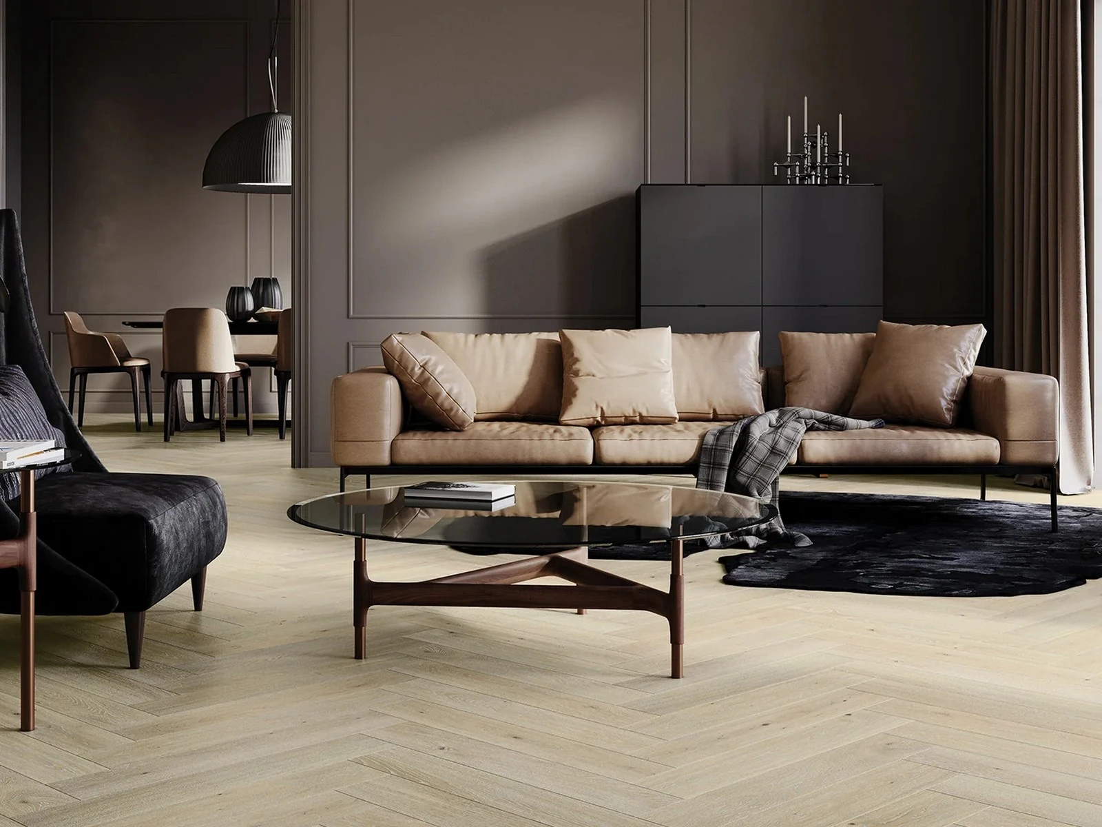 Parchet triplustratificat Herringbone Stejar Grissini 130