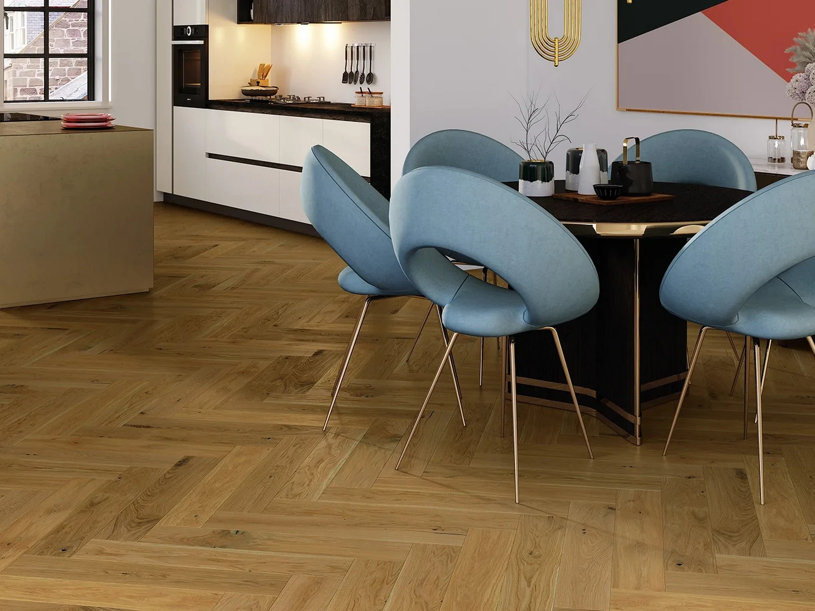 Parchet triplustratificat Herringbone Stejar Mainland 130