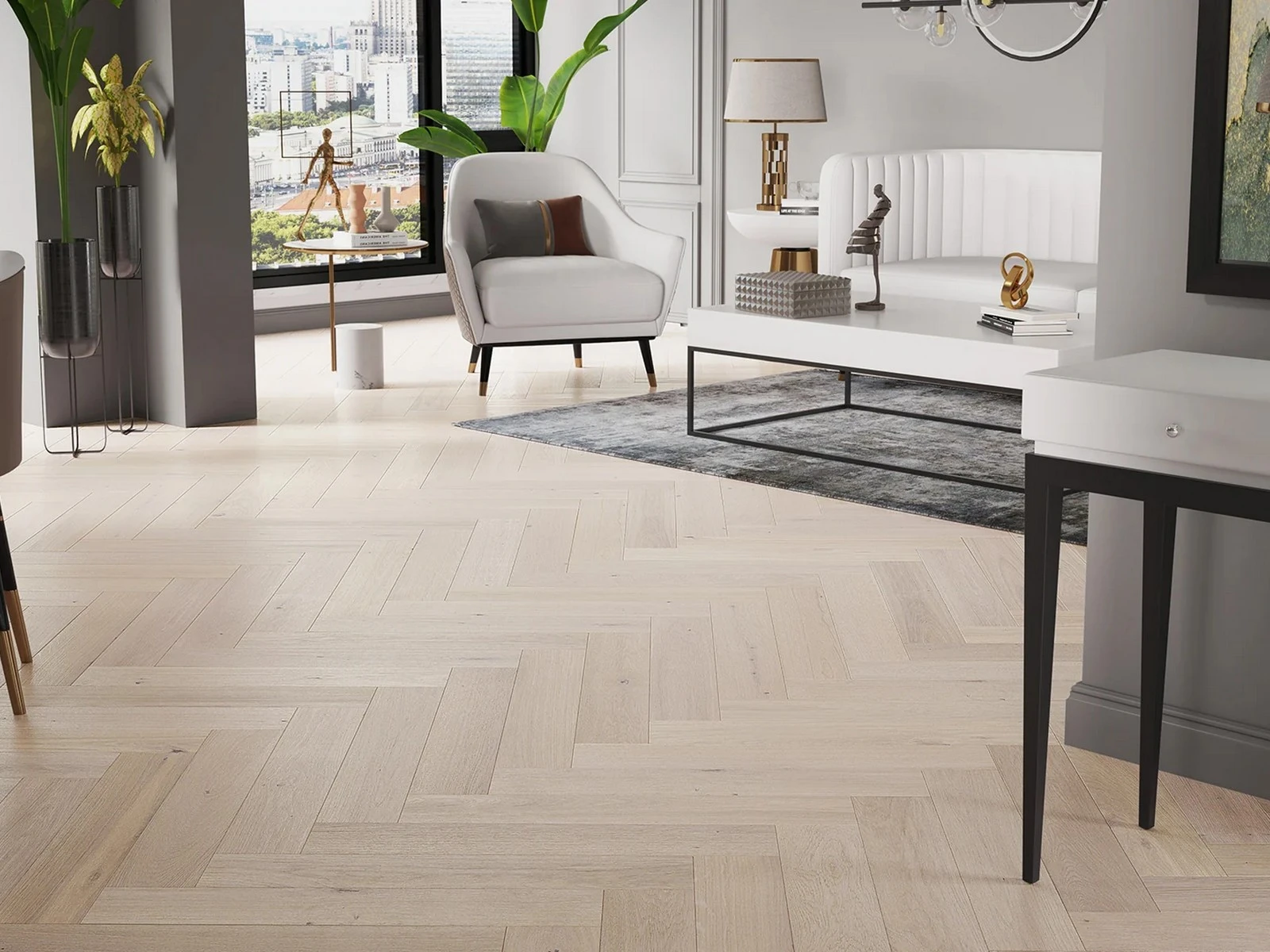 Parchet triplustratificat Herringbone Stejar Trivor 130