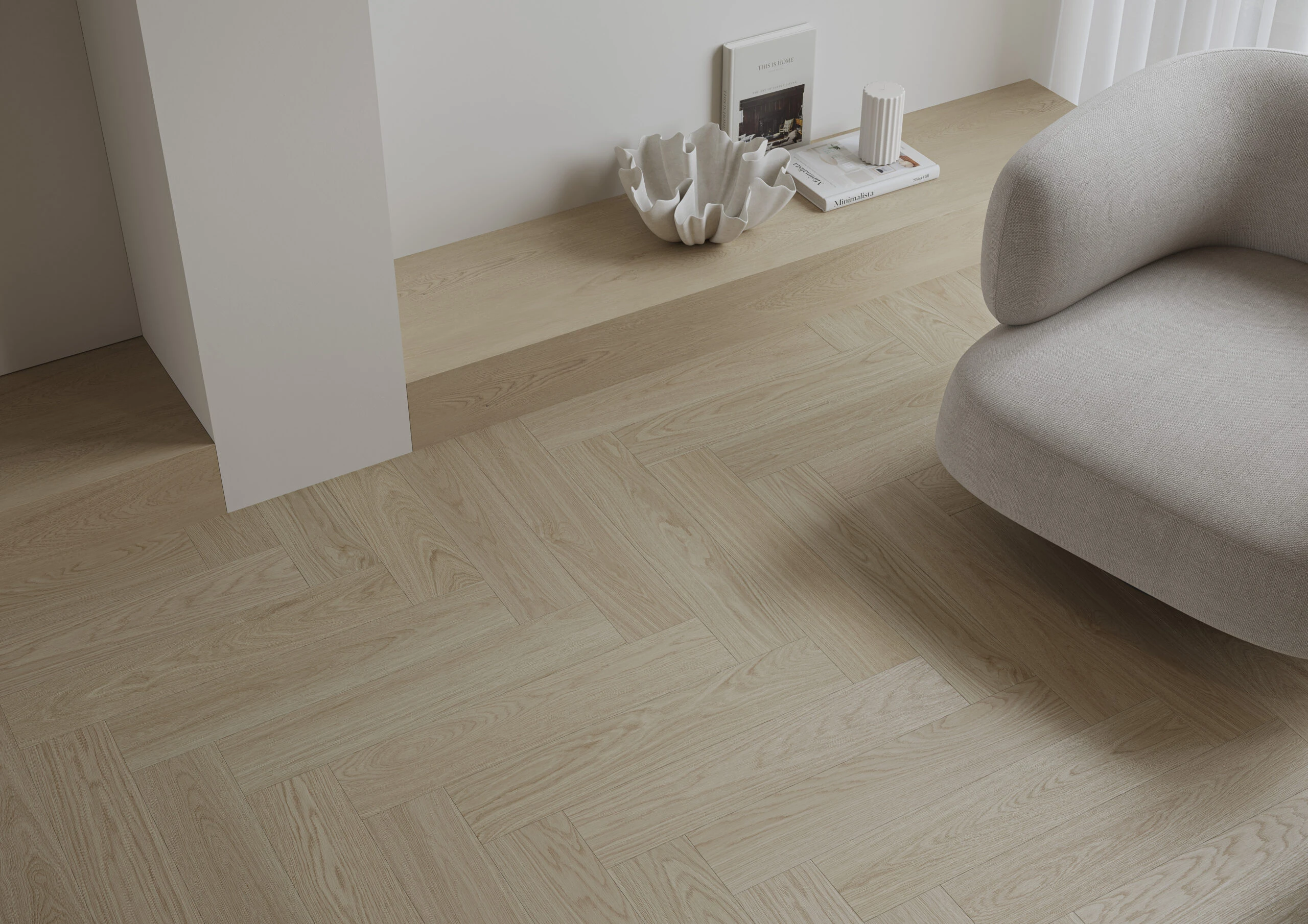 Parchet vinil SPC Stejar Flax Herringbone