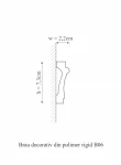 Brau decorativ din polimer rigid B6 - 7.3x2.2x200 cm