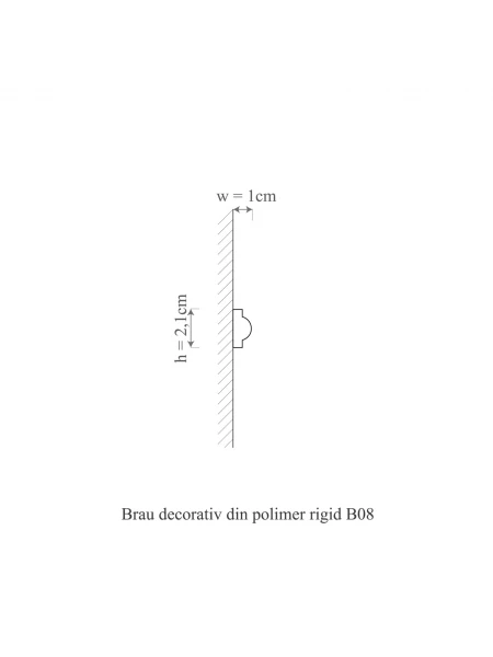 Brau decorativ din polimer rigid B8 - 2.1x1x200 cm