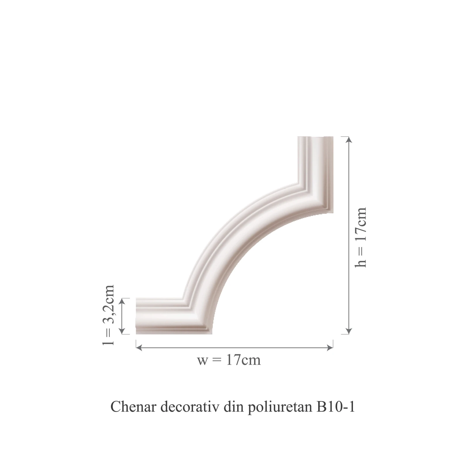 Chenar decorativ din poliuretan B10-1 - 17x17x1.6 cm