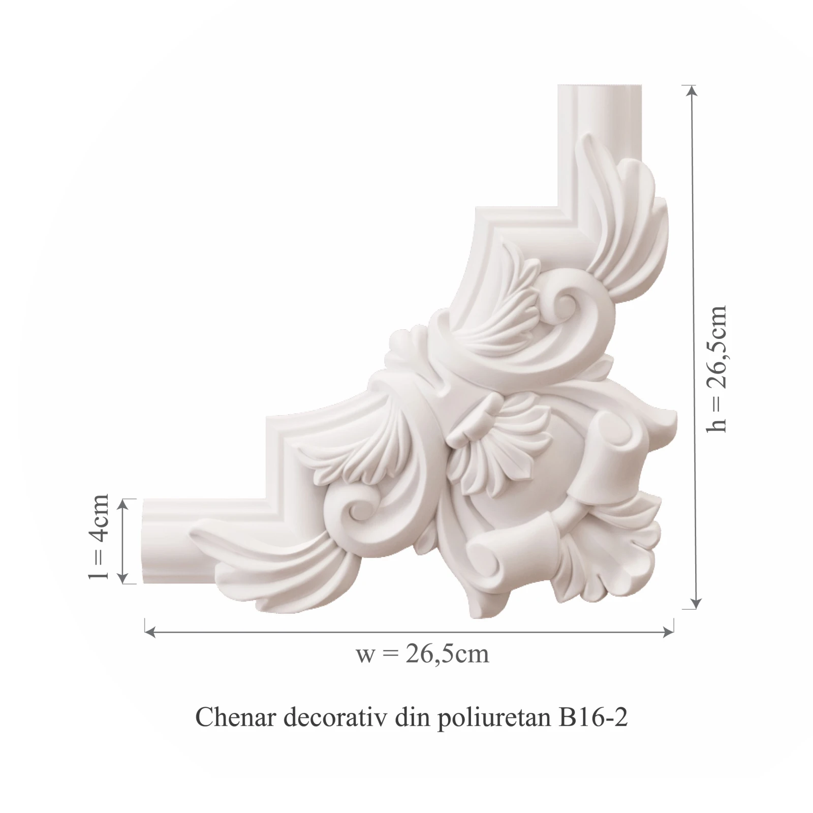 Chenar decorativ din poliuretan B16-2 - 26.5x26.5x2 cm