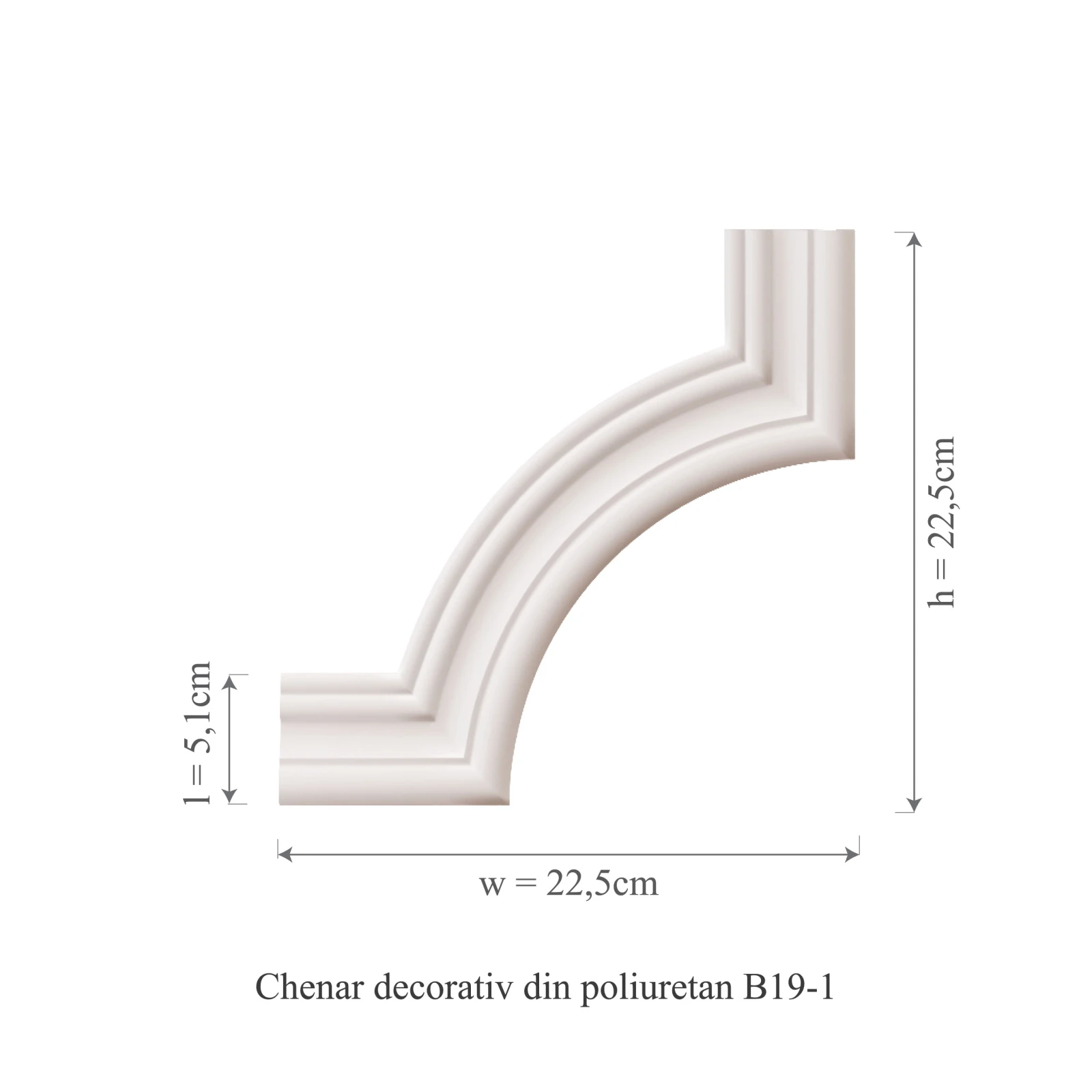 Chenar decorativ din poliuretan B19-1 - 22.5x22.5x1.5 cm