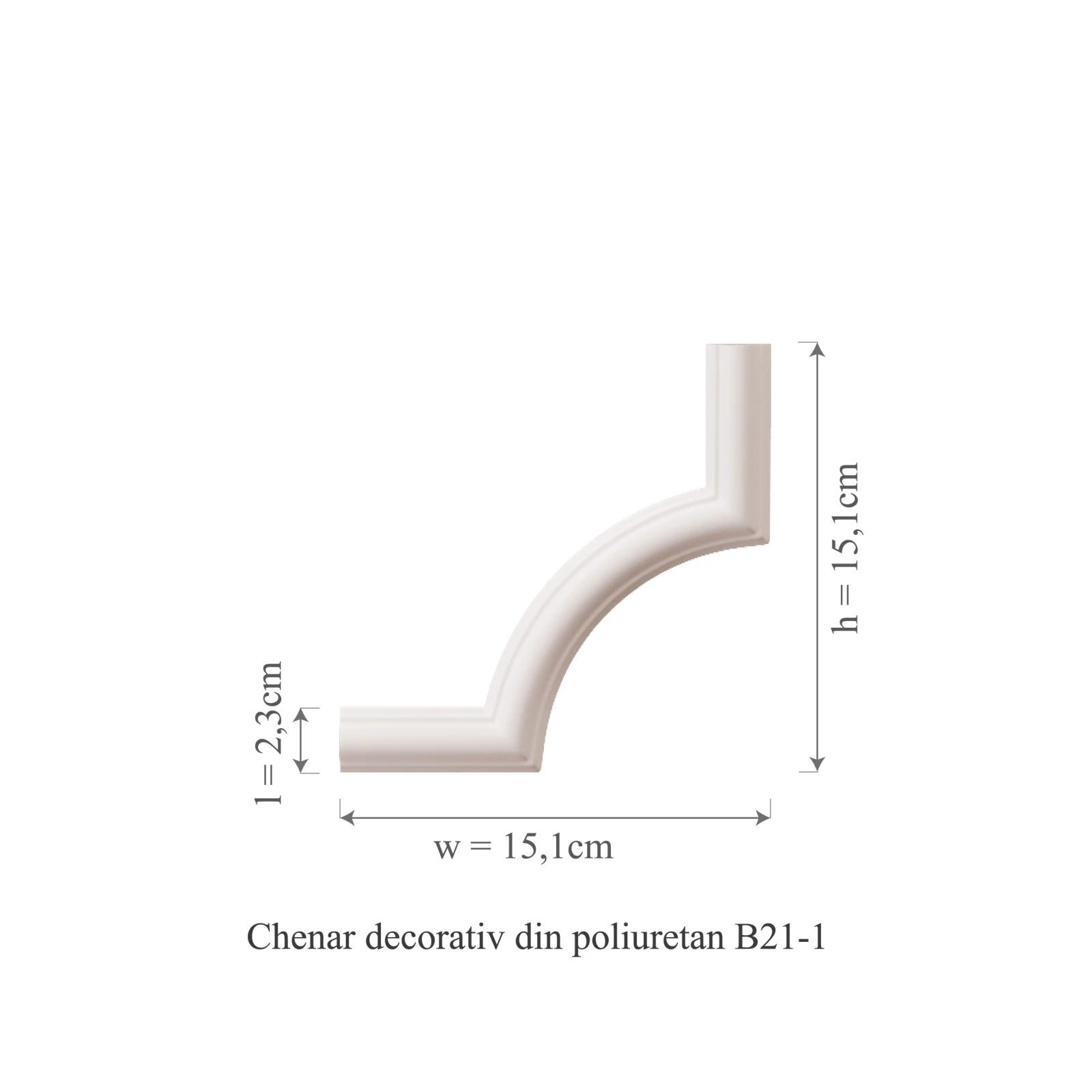 Chenar decorativ din poliuretan B21-1 - 15.1x15.1x1.2 cm