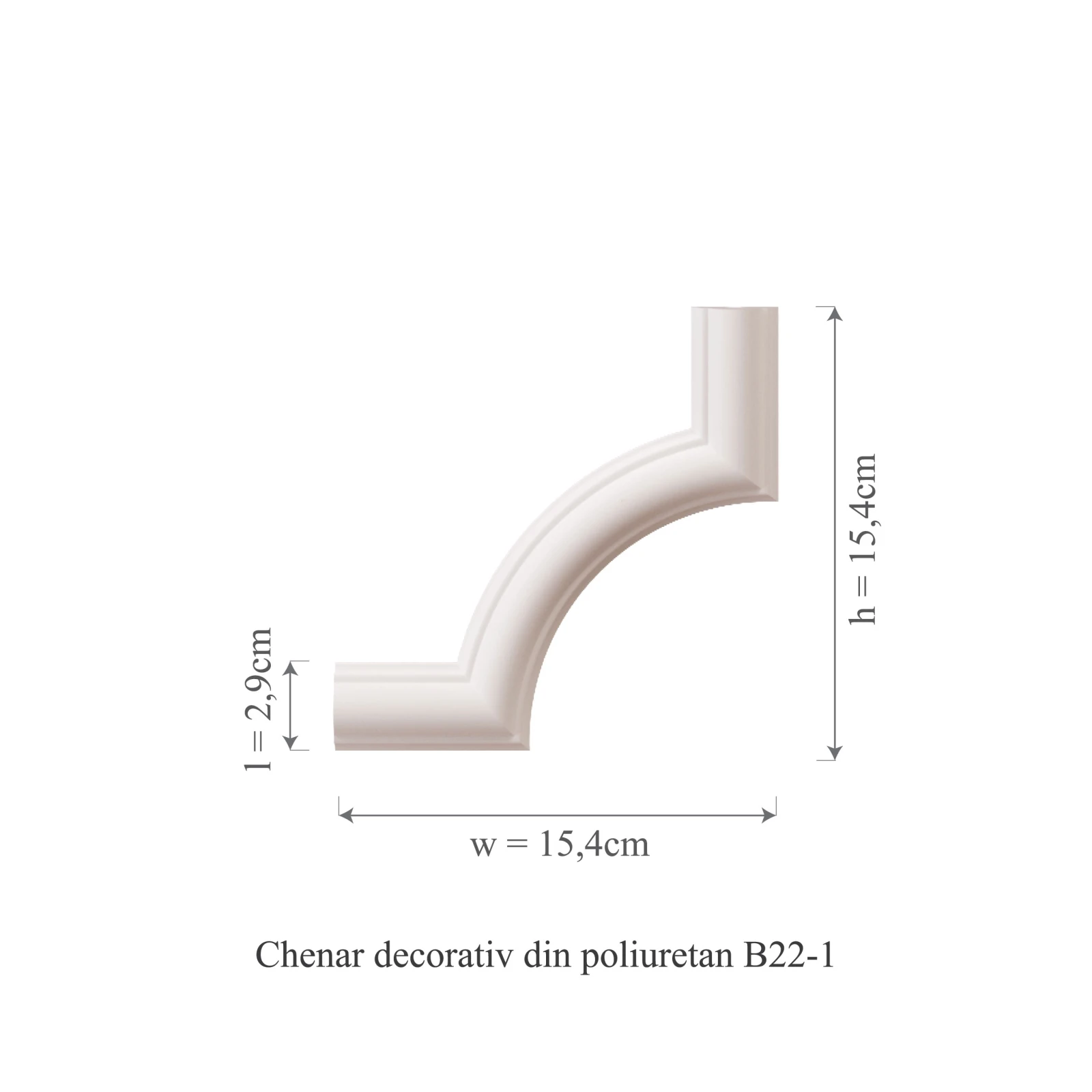 Chenar decorativ din poliuretan B22-1 - 15.4x15.4x1.6 cm