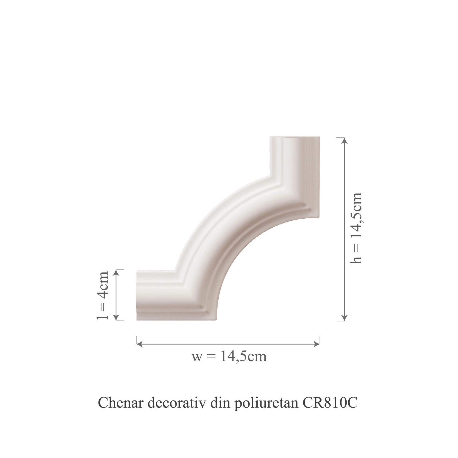 Chenar decorativ din poliuretan CR810C - 14.5x1.8x14.5 cm