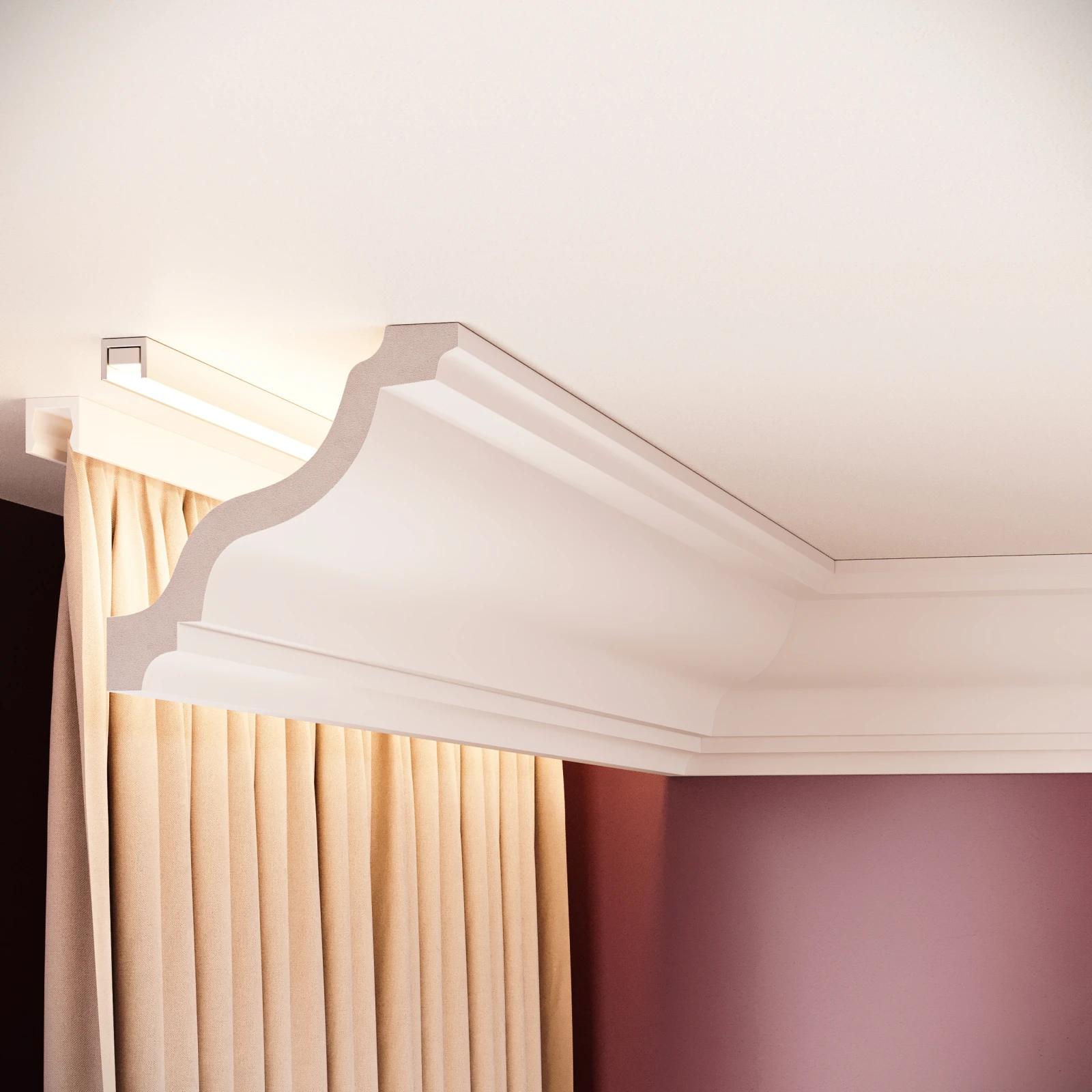 Cornisa decorativa din polimer rigid C11 - 10.8x11.2x200 cm
