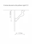 Cornisa decorativa din polimer rigid C13 - 6.5x5.7x200 cm