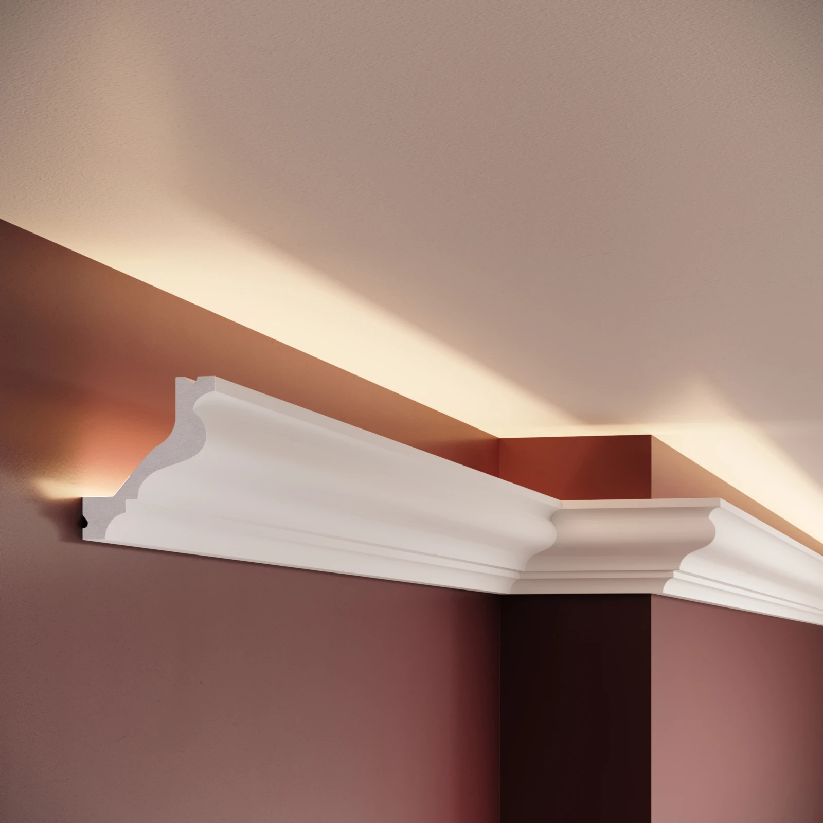 Cornisa decorativa din polimer rigid C13 - 6.5x5.7x200 cm