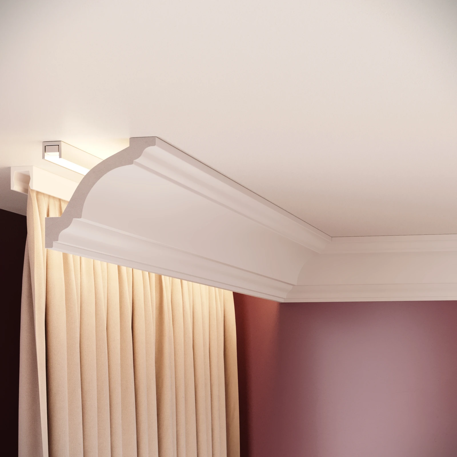 Cornisa decorativa din polimer rigid C14 - 7.8x8.4x200 cm