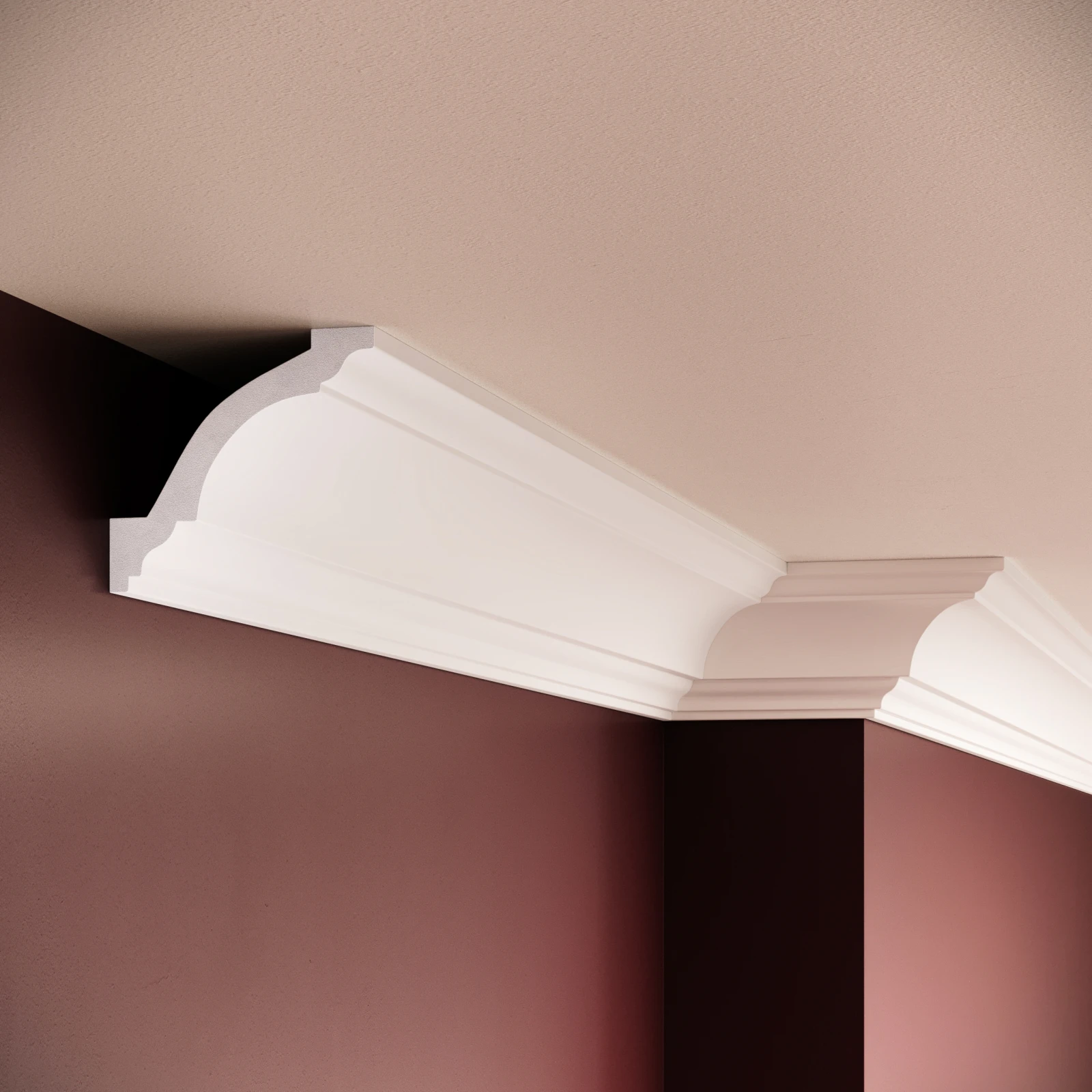 Cornisa decorativa din polimer rigid C14 - 7.8x8.4x200 cm