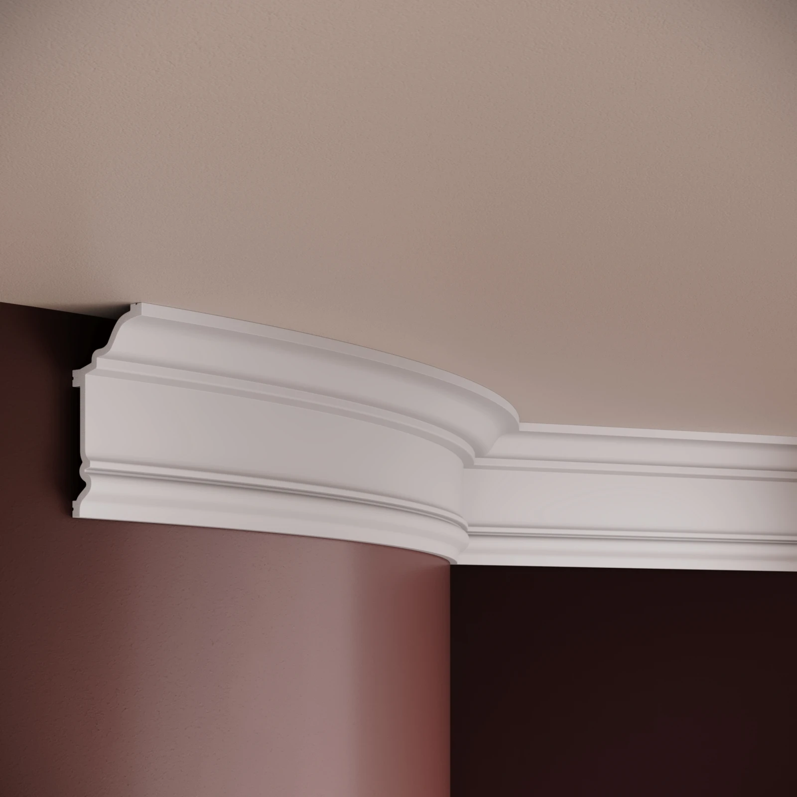 Cornisa decorativa din polimer rigid C19 - 9.7x4.8x200 cm