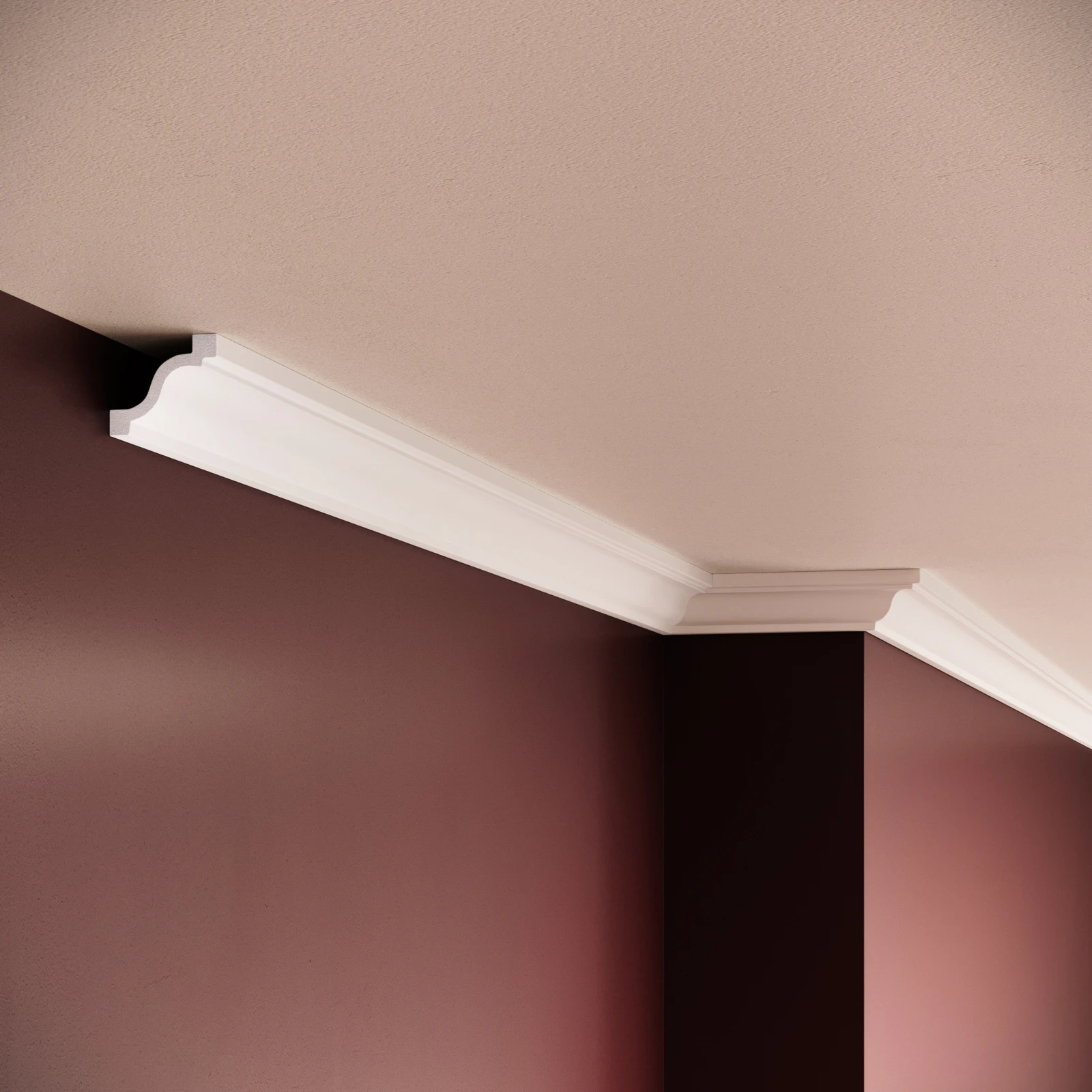 Cornisa decorativa din polimer rigid C20 - 3x3.5x200 cm