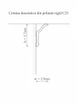 Cornisa decorativa din polimer rigid C23 - 5.7x2.9x200 cm