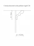 Cornisa decorativa din polimer rigid C24 - 5x4.2x200 cm