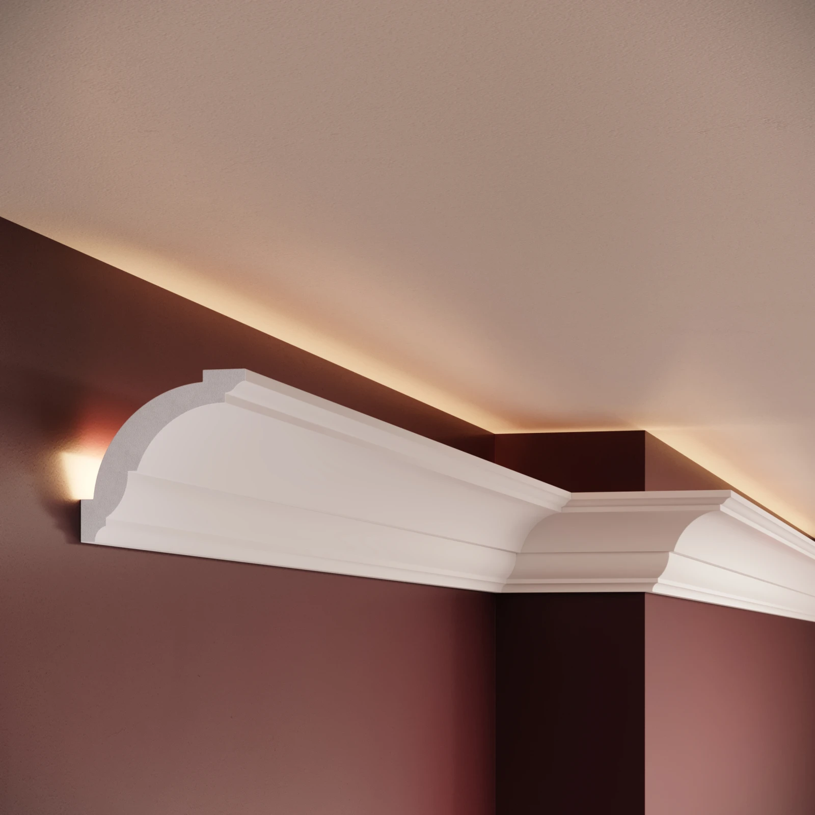Cornisa decorativa din polimer rigid C7 - 7.8x6.6x200 cm