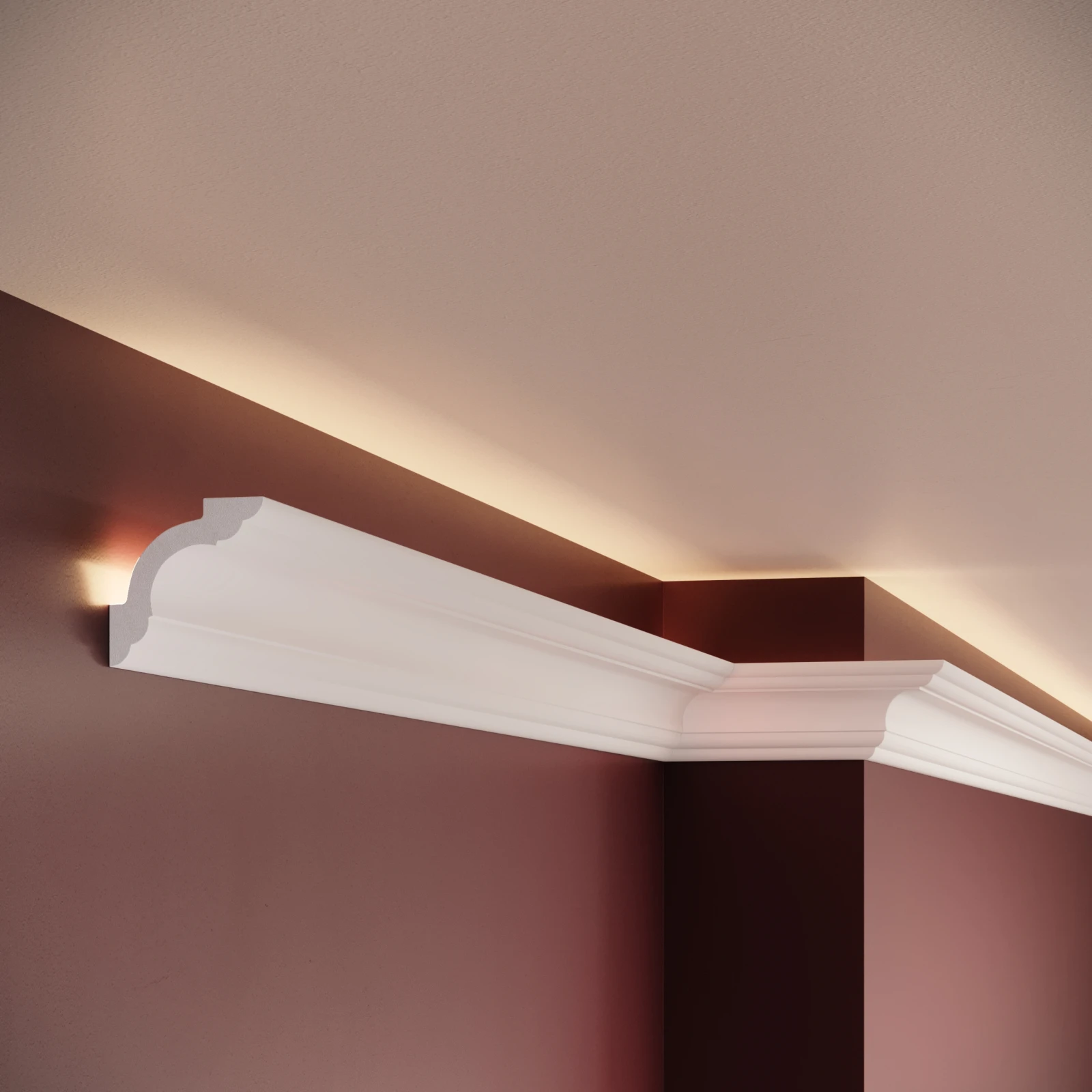 Cornisa decorativa din polimer rigid C9 - 5x5x200 cm