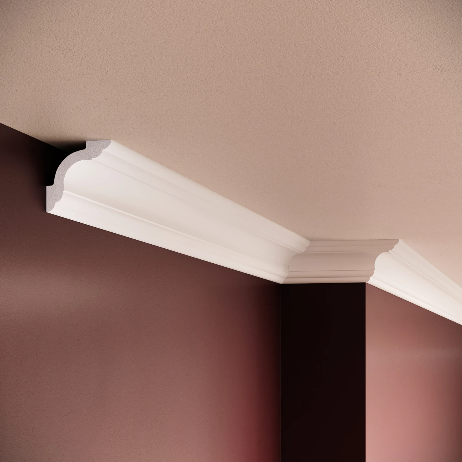 Cornisa decorativa din polimer rigid C9 - 5x5x200 cm