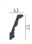 Cornisa decorativa din poliuretan C728 - 7.7x4.3x200 cm
