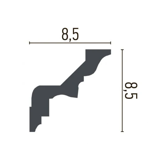 Cornisa decorativa din poliuretan C738 - 8.5x8.5x200 cm