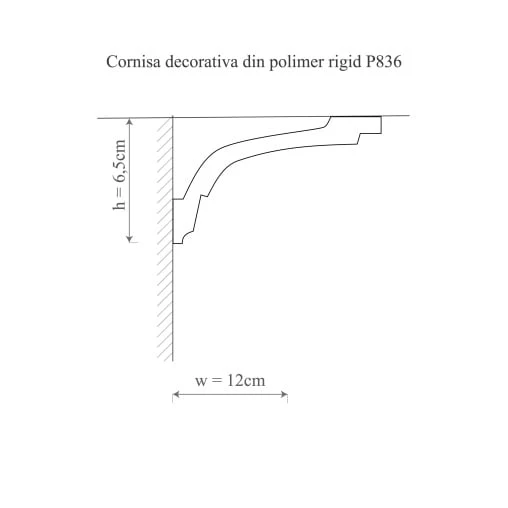 Cornisa decorativa din poliuretan P836 - 6.5x12x200 cm