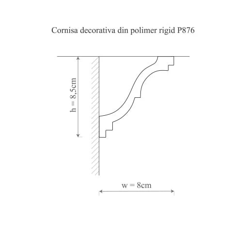 Cornisa decorativa din poliuretan P876 - 8x8.5x200 cm