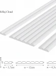 Panou riflaj decorativ 3D din polimer rigid, model Cloud - 12x1.2x250 cm