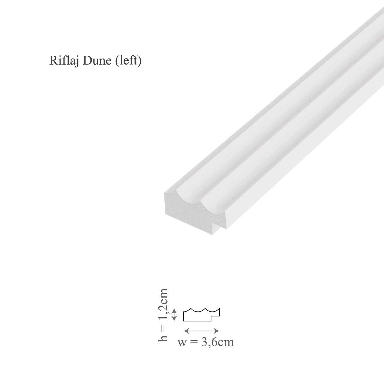 Panou riflaj decorativ 3D din polimer rigid, model Dune - 13x1.2x250 cm
