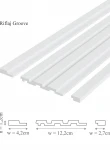 Panou riflaj decorativ 3D din polimer rigid, model Groove - 12.2x1.2x250 cm