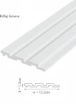 Panou riflaj decorativ 3D din polimer rigid, model Groove - 12.2x1.2x250 cm