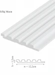 Panou riflaj decorativ 3D din polimer rigid, model Moon - 12.2x1.2x250 cm