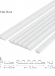 Panou riflaj decorativ 3D din polimer rigid, model Moon - 12.2x1.2x250 cm