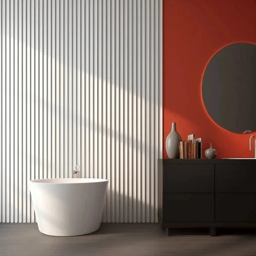 Panou riflaj decorativ 3D din polimer rigid, model Waves - 14.8x1.3x250 cm