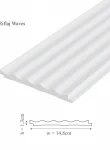Panou riflaj decorativ 3D din polimer rigid, model Waves - 14.8x1.3x270 cm