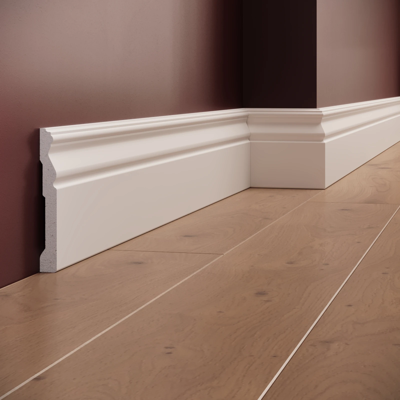 Plinta decorativa din polimer rigid S14 - 12x1.6x200 cm