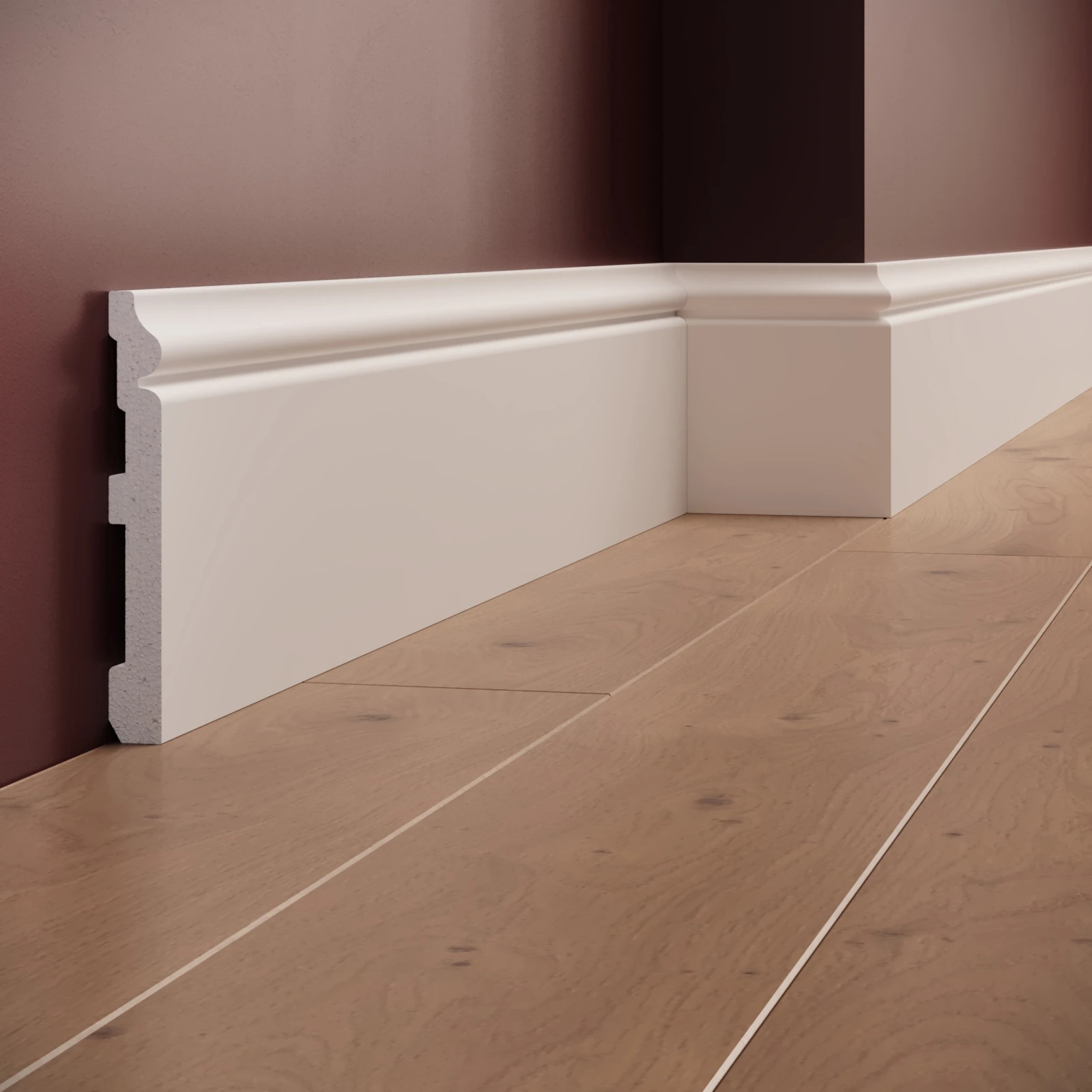 Plinta decorativa din polimer rigid S15 - 13.8x1.7x200 cm