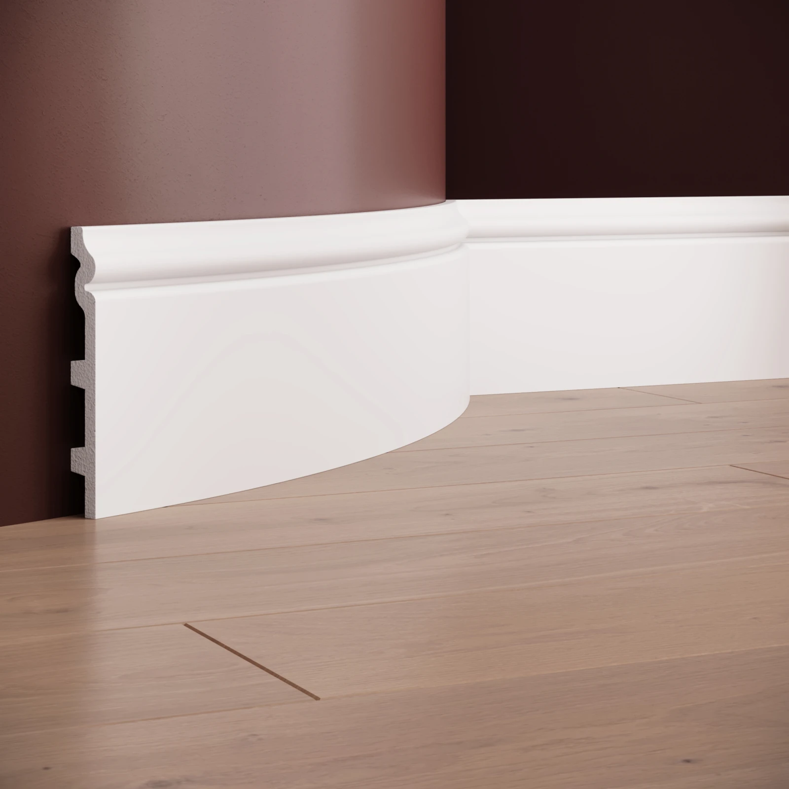 Plinta decorativa din polimer rigid S15 - 13.8x1.7x200 cm