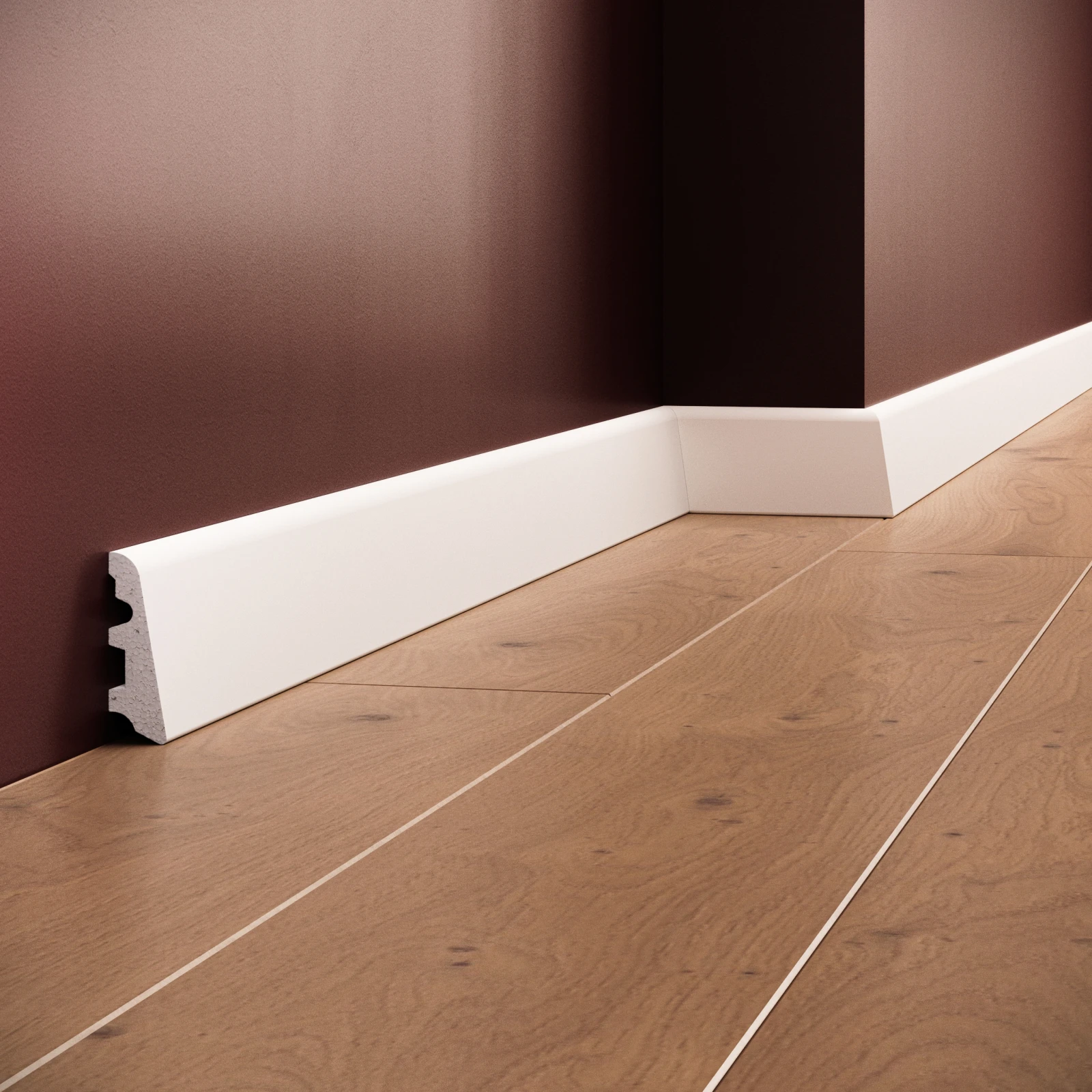 Plinta decorativa din polimer rigid S16 - 5.8x1.8x200 cm