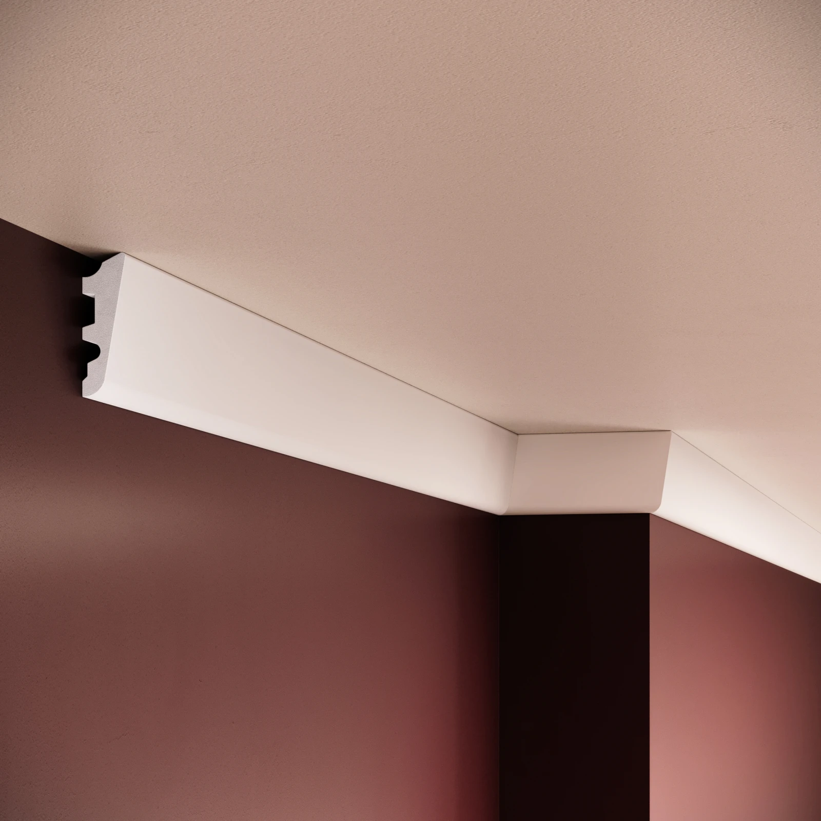 Plinta decorativa din polimer rigid S16 - 5.8x1.8x200 cm