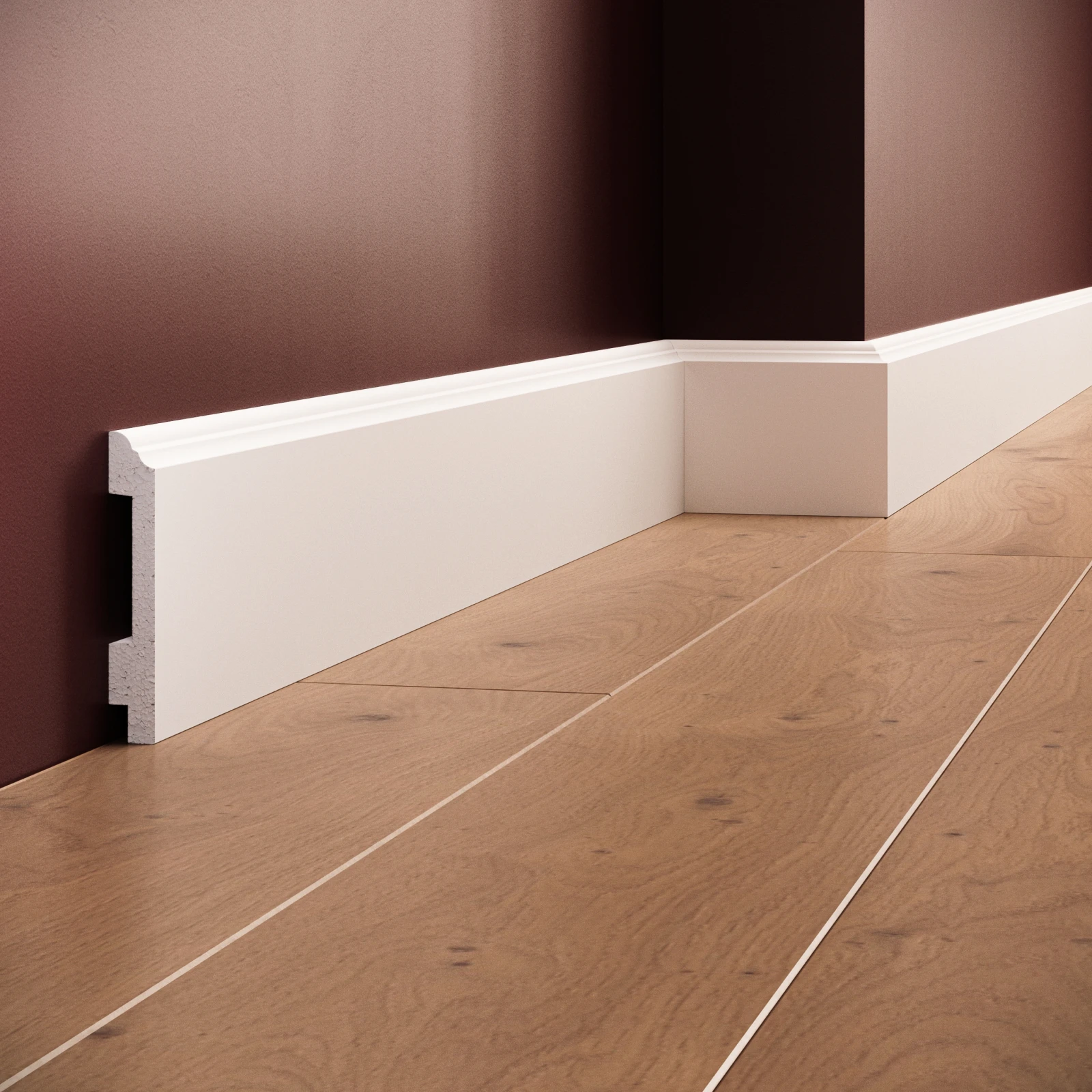 Plinta decorativa din polimer rigid S18 - 9.5x1.4x200 cm